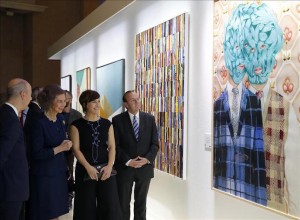 Angeles Agrela con la Reina Sofía en la entrega premio BMW de Pintura