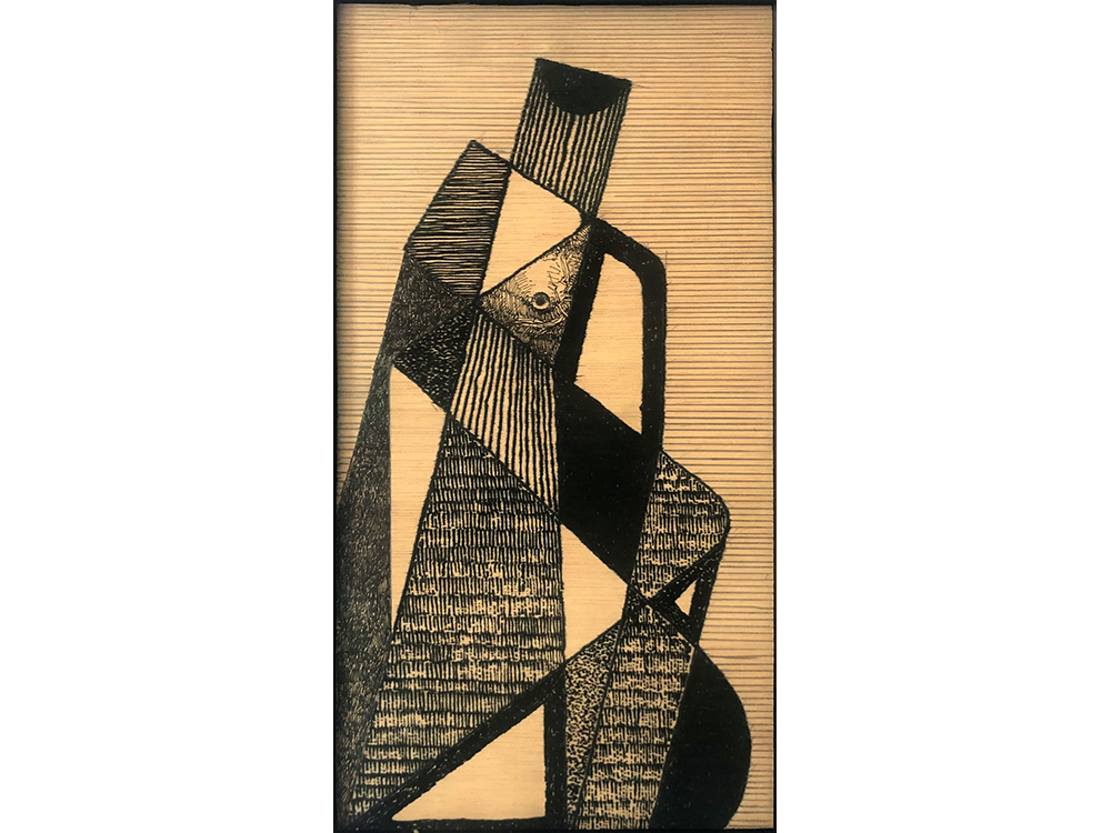 Arcadio Blasco_Homenaje a Tatlin, 2008 Grafito y tinta sobre contrachapado 40 x 22 cm -44 x 26 x 8 cm marco-